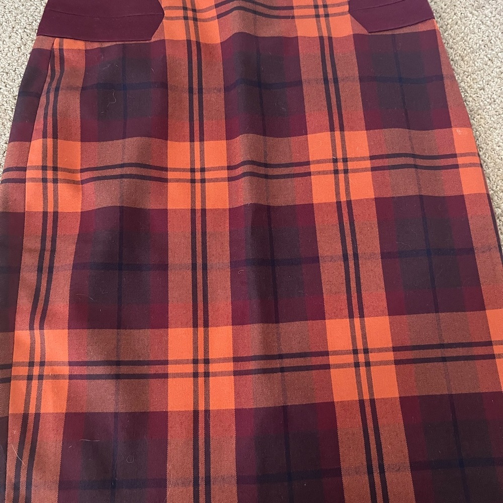 Plaid Orange and Red Women's Skirt